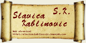 Slavica Kablinović vizit kartica